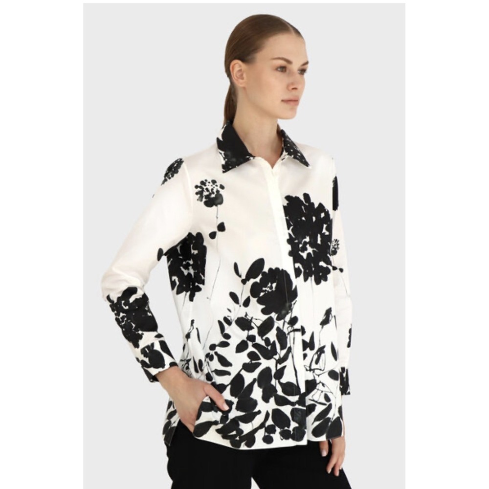 Rani Arabella Luxury Ortensia Cotton Printed Shirt Size L